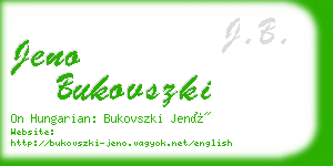 jeno bukovszki business card
